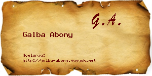 Galba Abony névjegykártya